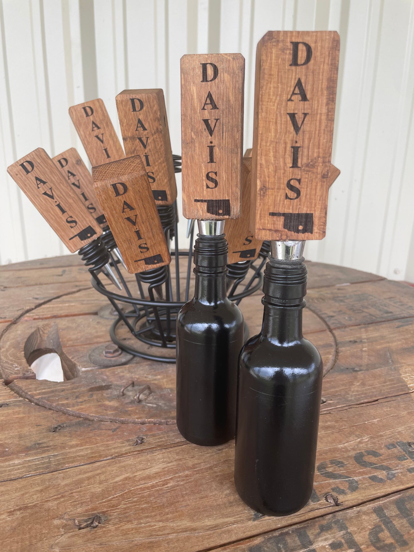 Whiskey Barrel Wine Stoppers - Whiskey and Wine Design