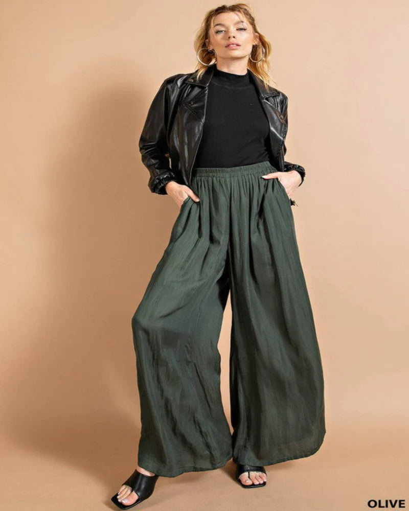 Carley Wide Leg Pant Curvy Olive – Missy's Boutique